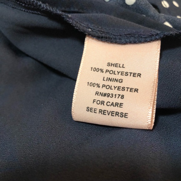 ****DONATED****Philosophy Navy Blue White Polka Dot Blouse - Picture 5 of 6